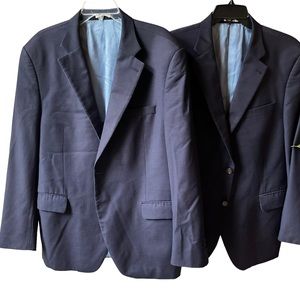Peter Millar TWO navy blue wool blazers 46R  AS-IS